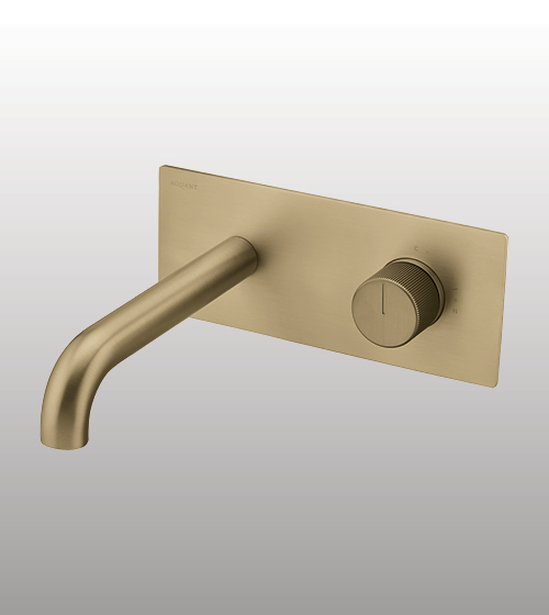 Basin Mixer – Wall-Mounted (Brushed Gold) – Aquant India